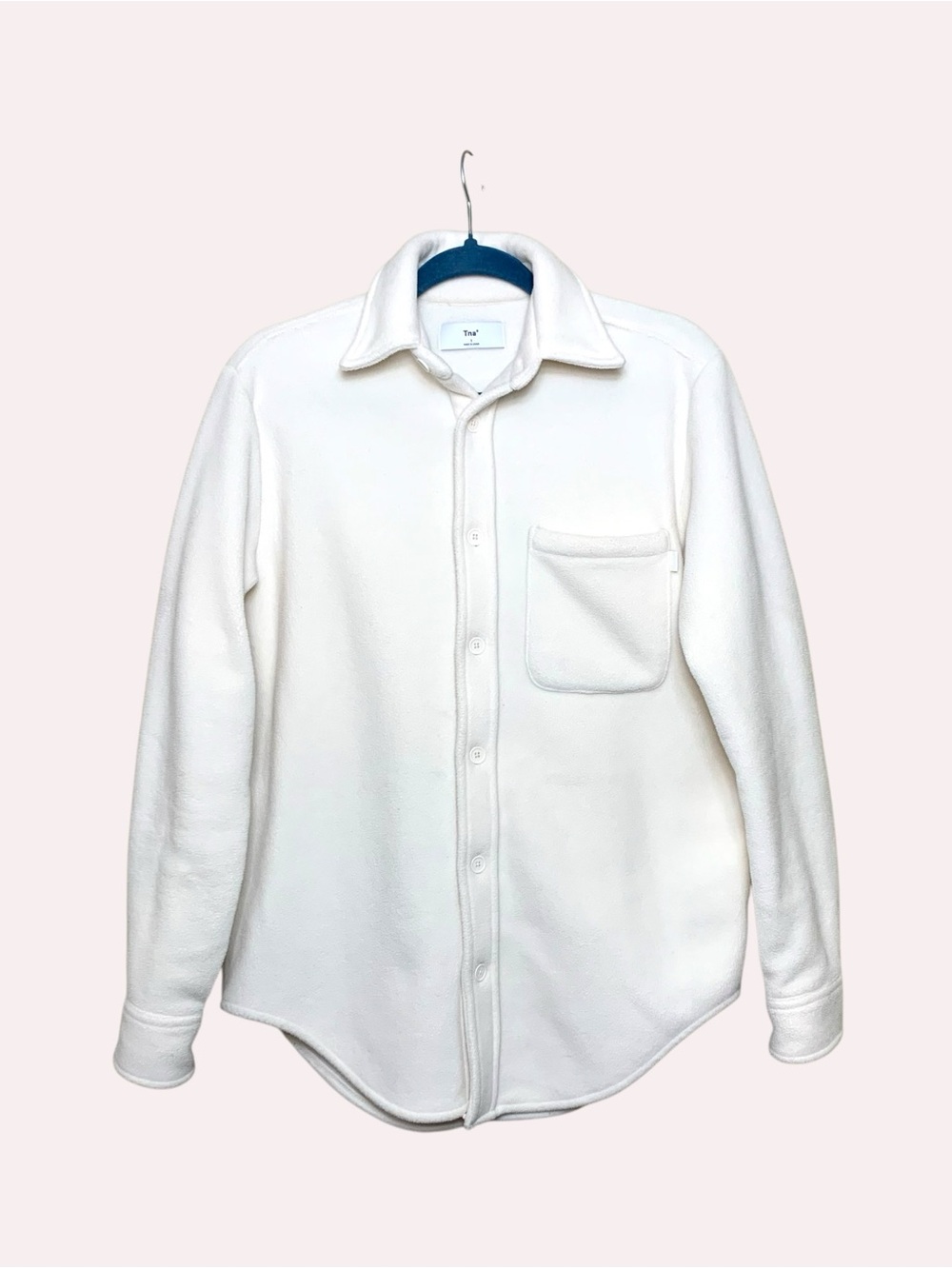 Aritzia TNA Off White Fleece Shirt Jacket Button-Up Sz 1/S Minimalist  Shacket